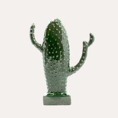 Dekorativer Kaktus aus grüner Keramik H.36x27x8,5 cm