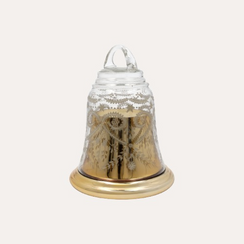 Candela Campana Piccola in Vetro Oro H.20x14 cm - KeyHome Store