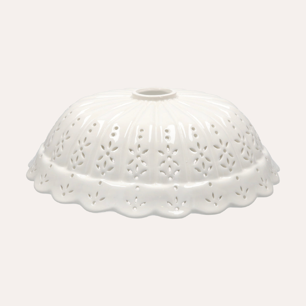 Perforated White Ceramic Lampshade Ø 32 cm