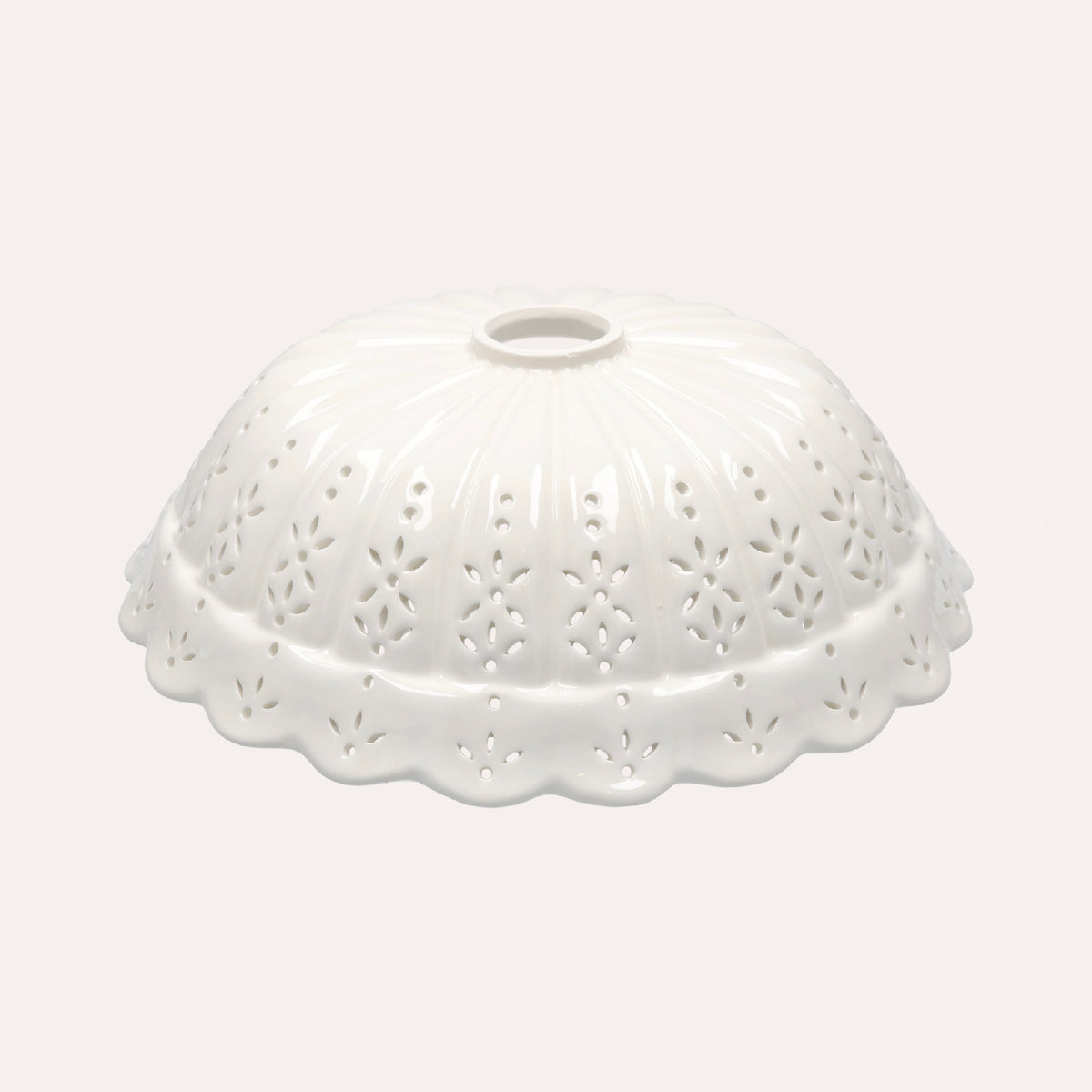 Perforated White Ceramic Lampshade Ø 32 cm