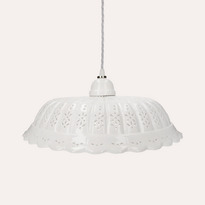 Lámpara colgante de cerámica blanca perforada - Made in Italy