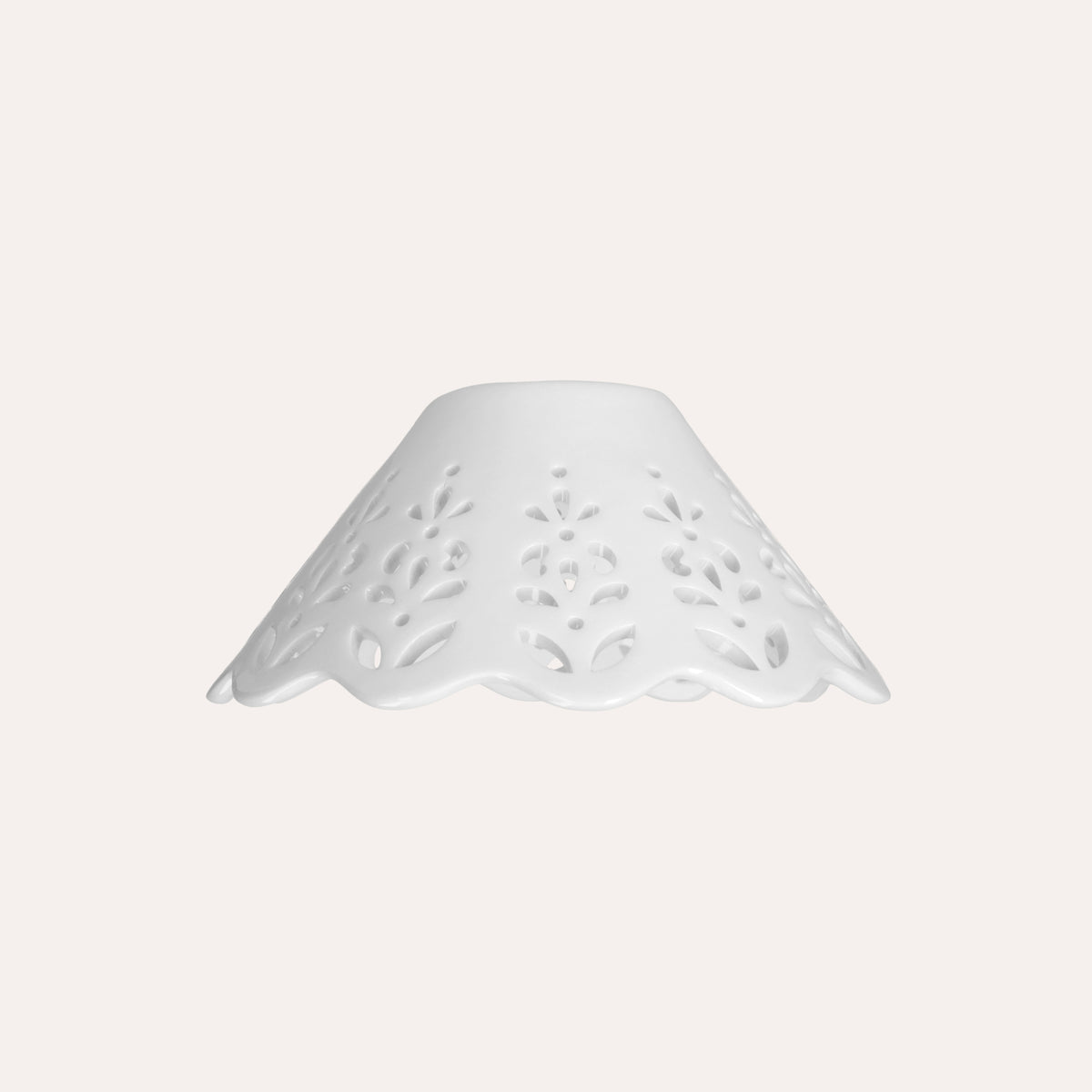 Paralume in Ceramica Traforata Bianco Ø 18 cm