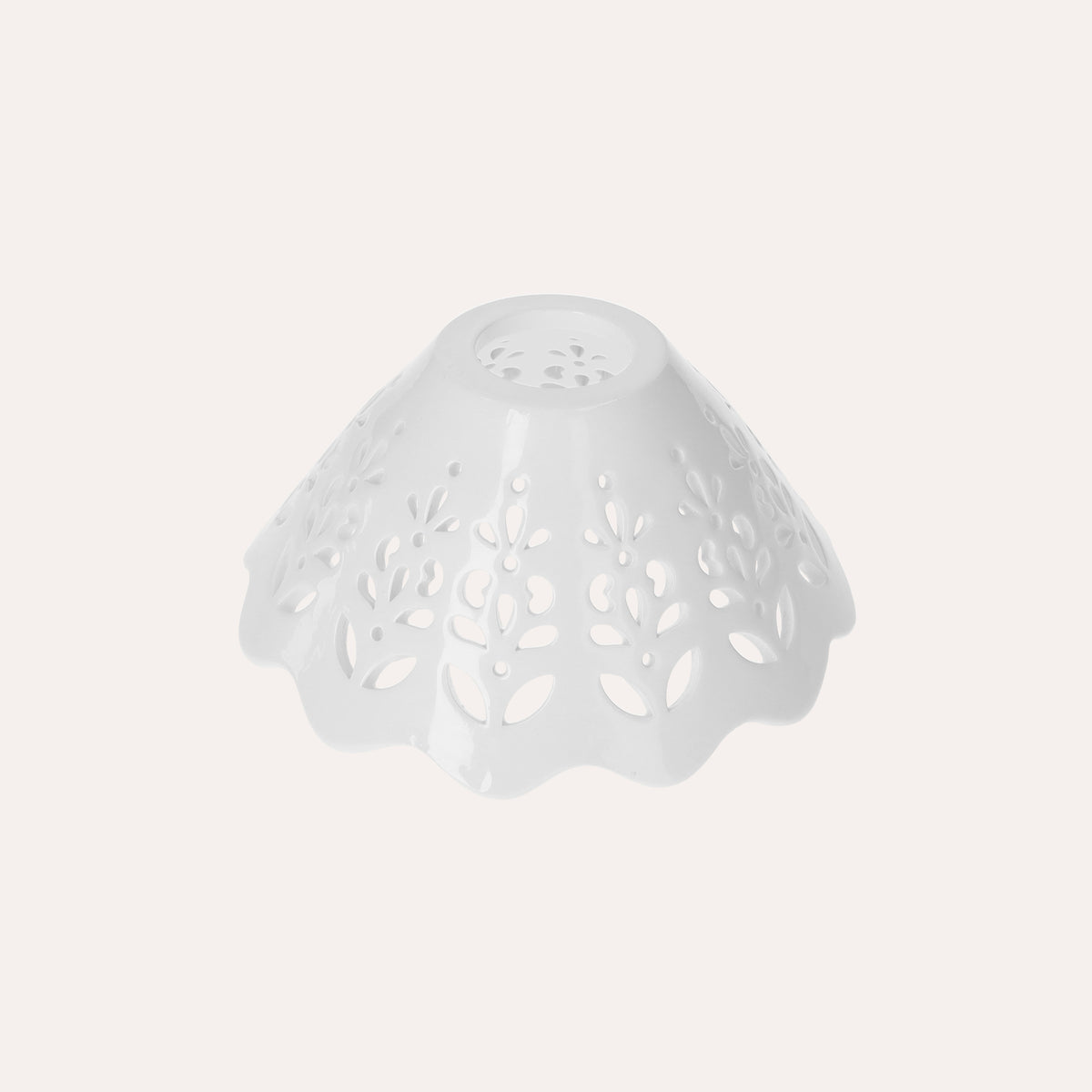 Paralume in Ceramica Traforata Bianco Ø 18 cm