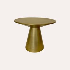 Tavolino Rotondo con Base Allungata in Metallo Oro H.46x60 cm - KeyHome Store