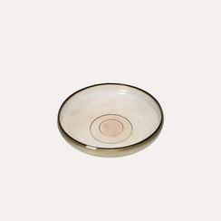 Round centerpiece in transparent smoked glass D 35 H 9