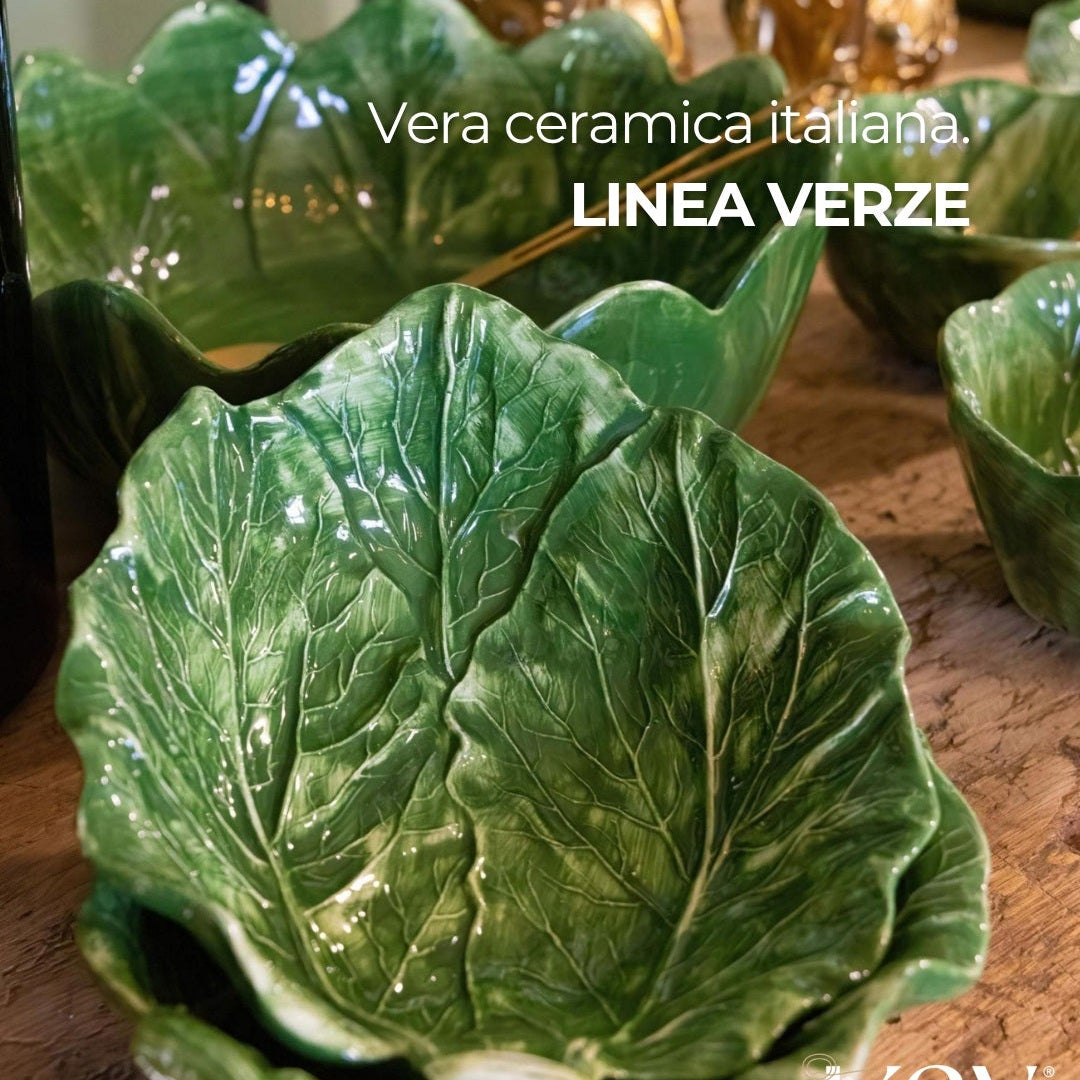 Saladeira Verza Grande em Cerâmica Verde Esmeralda Ø.29 cm - KeyHome Store