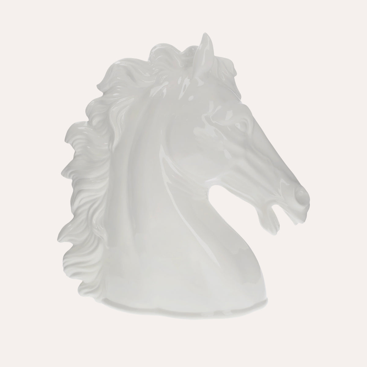 White Ceramic Horse Head H. 50 cm