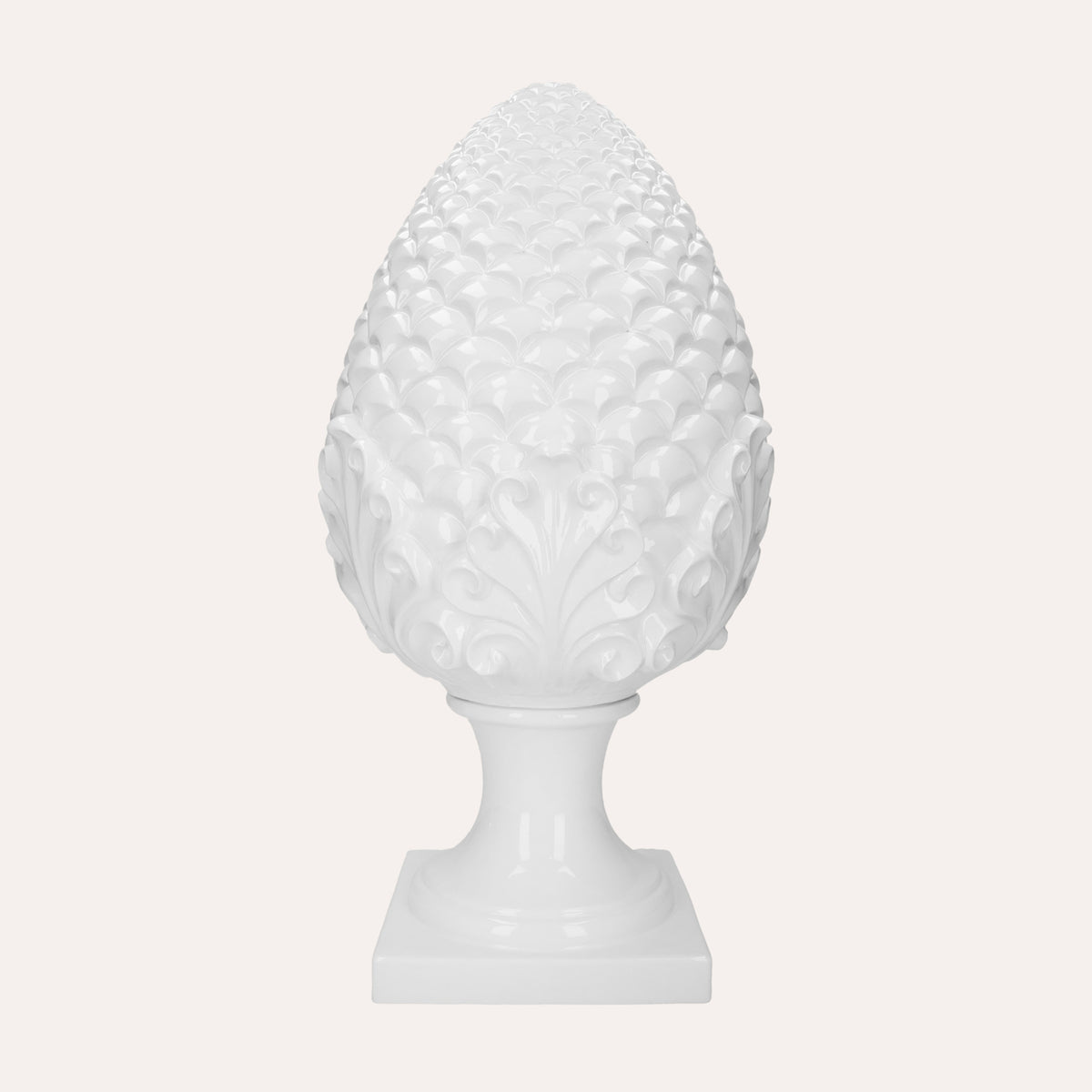 Pigna in Ceramica Bianca H. 60cm