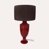 Bordeauxfarbene Keramiklampe H.52 cm