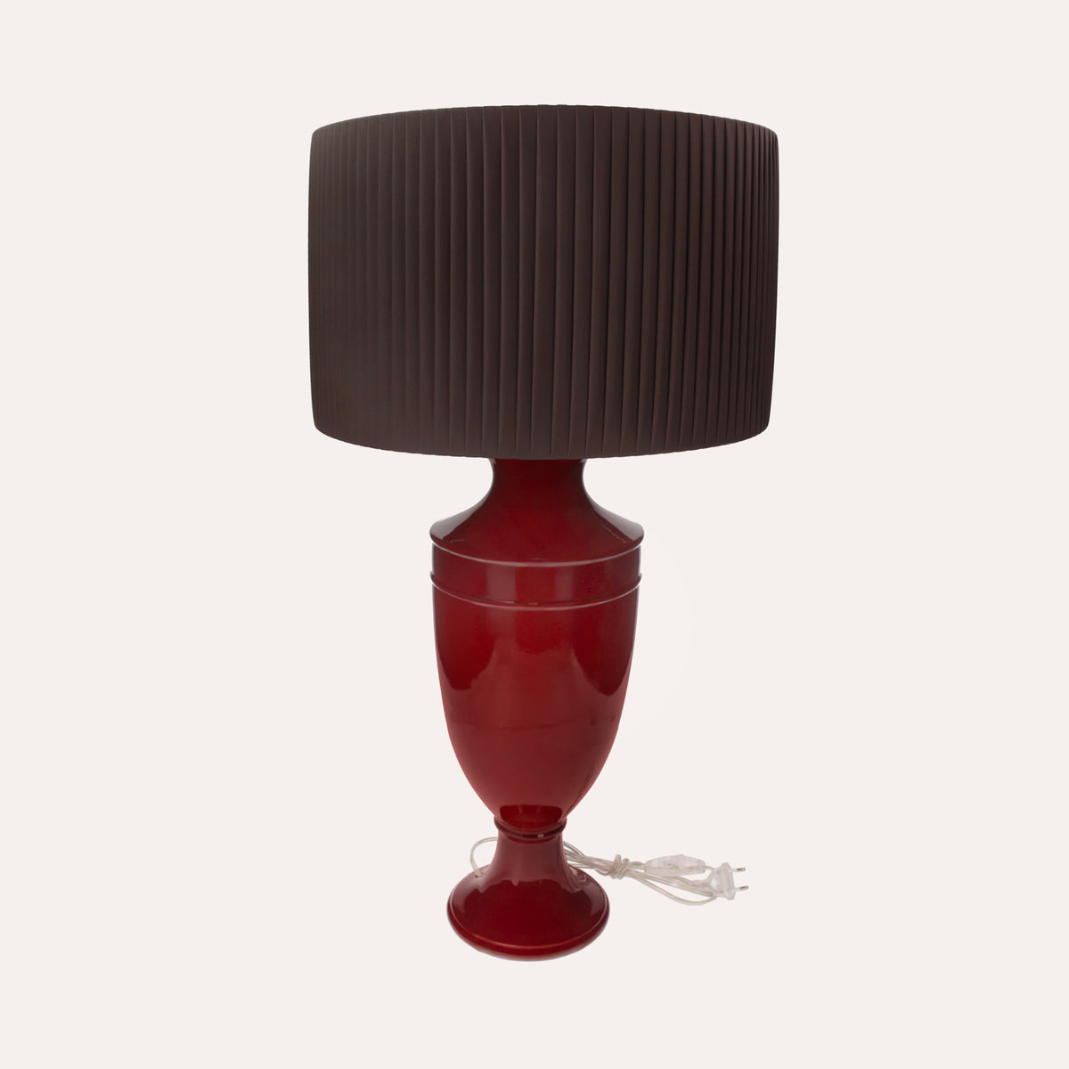 Lampada Decorativa in Ceramica Color Bordeaux da Tavolo