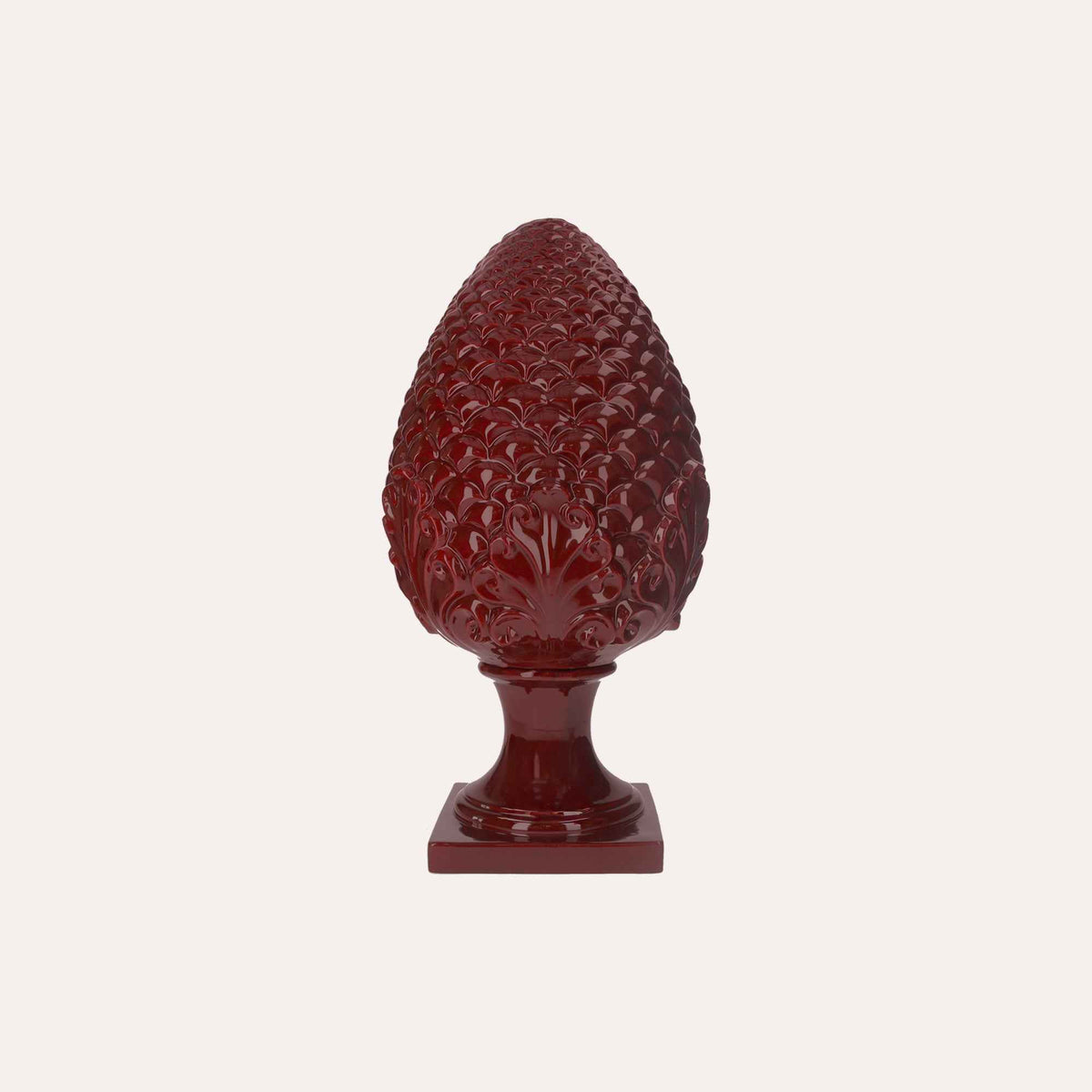 Pigna in Ceramica Bordeaux - H. 50cm