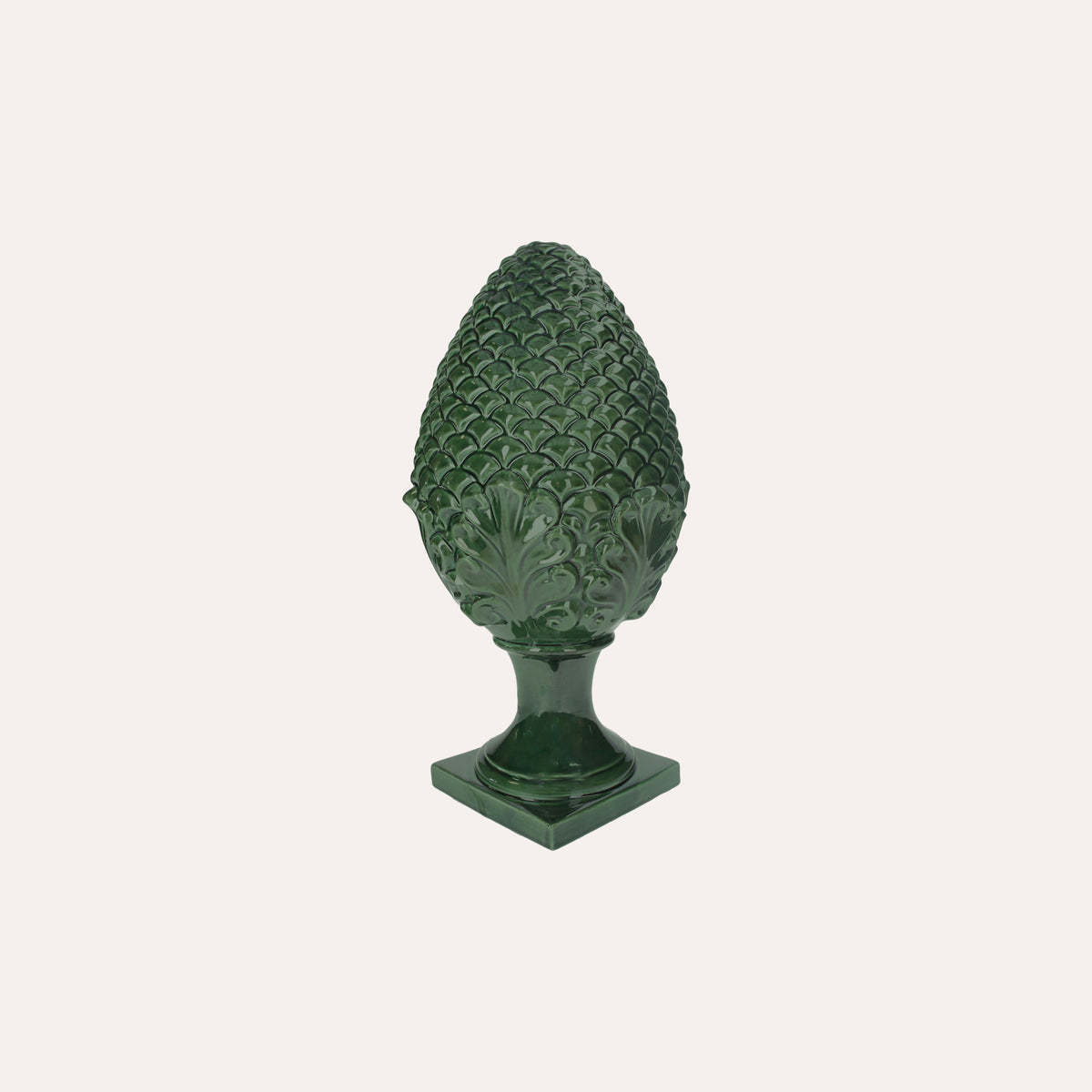 Pigna in Ceramica Verde H. 35cm