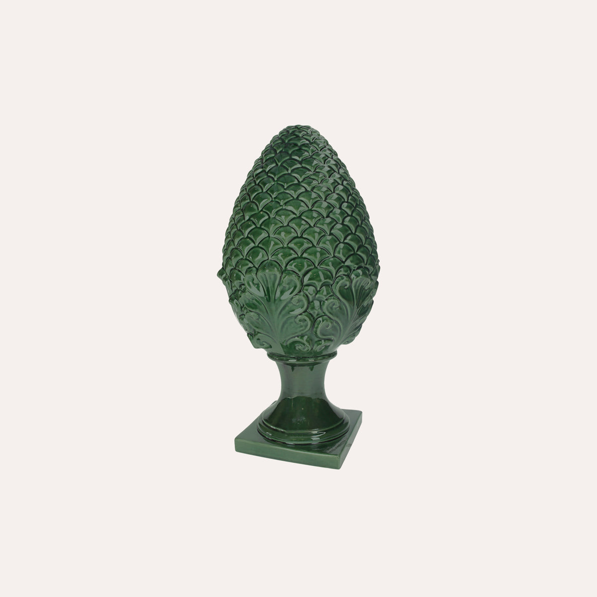 Pigna in Ceramica Verde H. 35cm