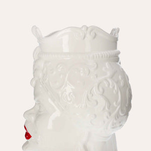 Vaso Testa di Moro Uomo in Ceramica Bianco Lucido