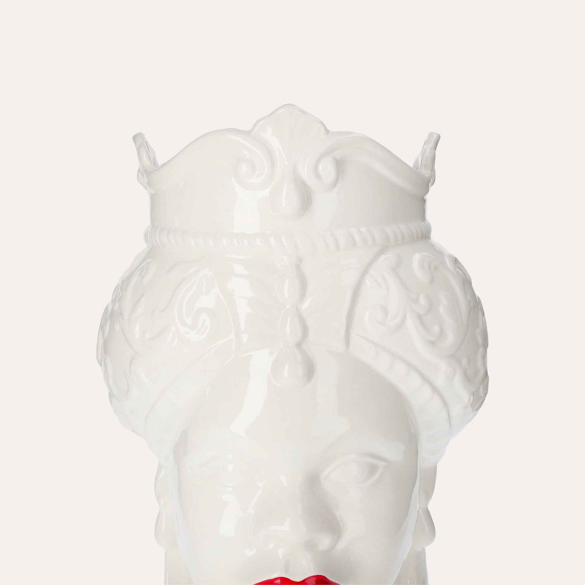 Testa di Moro Woman Vase in Glossy White Ceramic