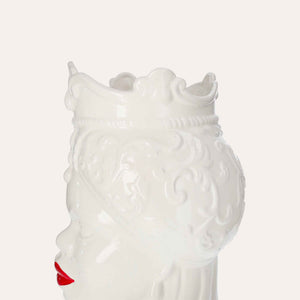 Testa di Moro Woman Vase in Glossy White Ceramic