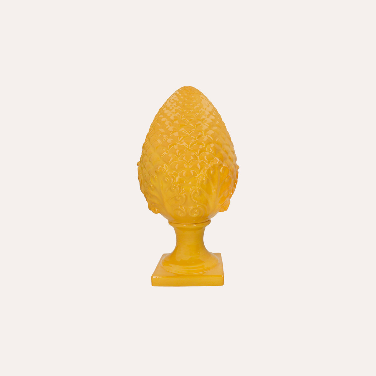 Pigna in Ceramica Gialla H. 35 cm
