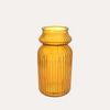 Low Striped Vase in Yellow Recycled Glass H.29 D.14.5cm