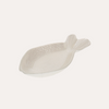 Set of 2 Fish Plates in Pearl White Glass 25x12 cm