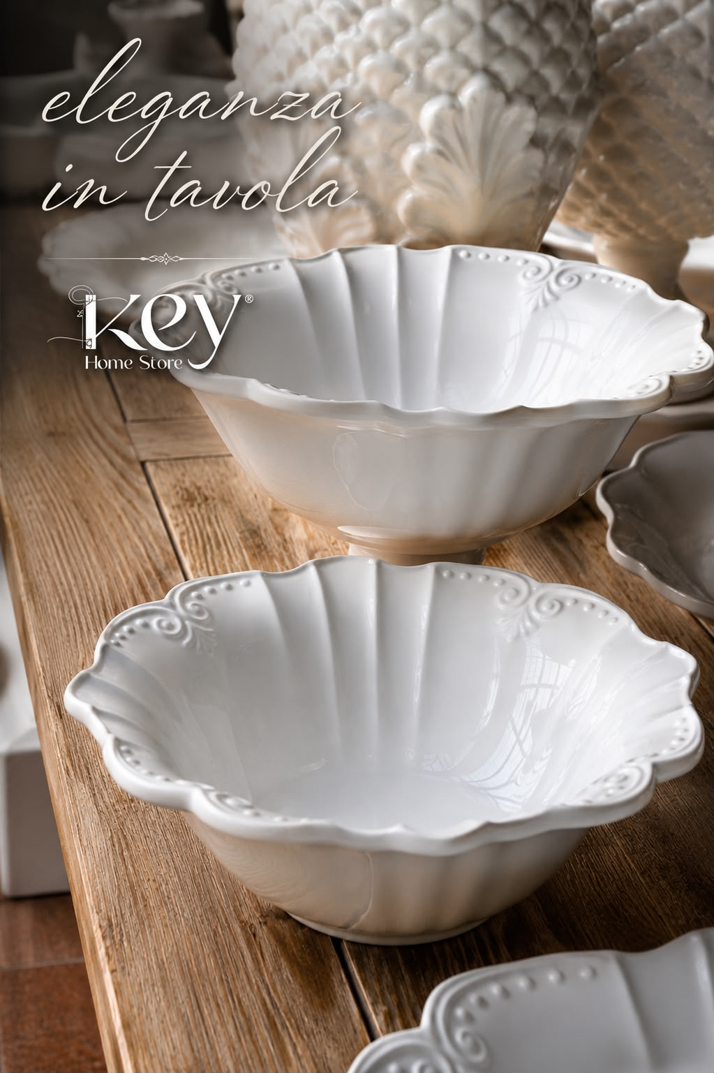 Soporte para tazas de cerámica blanca Al.20xØ32 cm