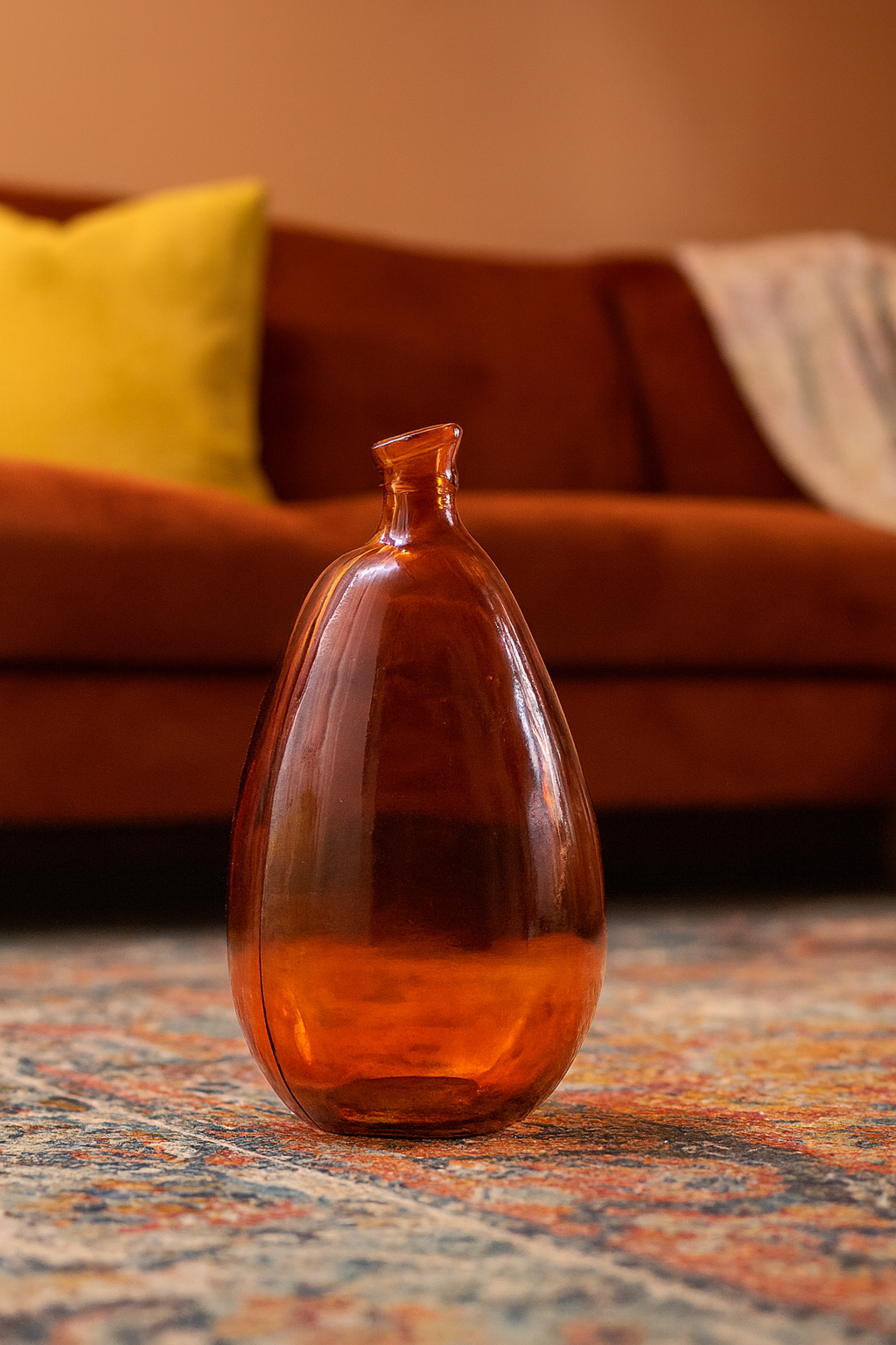 Orange wineskin in glass