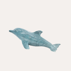 Delfino in Ceramica Blu Effetto Granito L. 50 cm