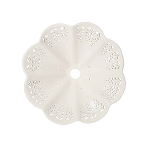 Perforated White Ceramic Lampshade, Rustic Style - 38 cm