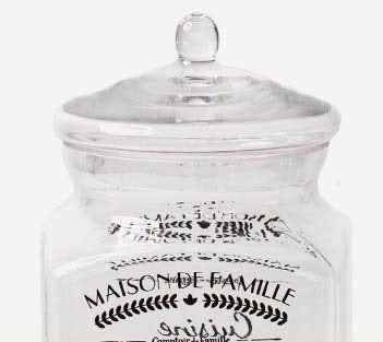 Glass Jars with Lid and French Writing – Vintage Style Kitchen Containers