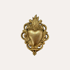 Cuore Sacro in Resina Oro 14x10 cm - KeyHome Store