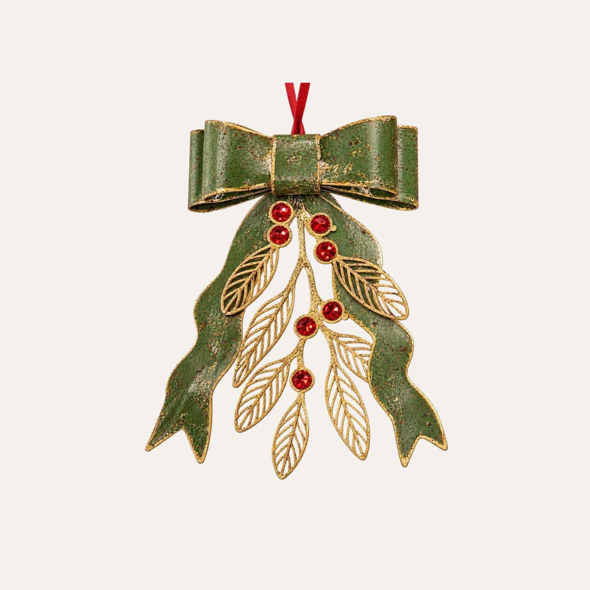 Fiocco Natalizio in Latta Verde H.28x26x5 cm