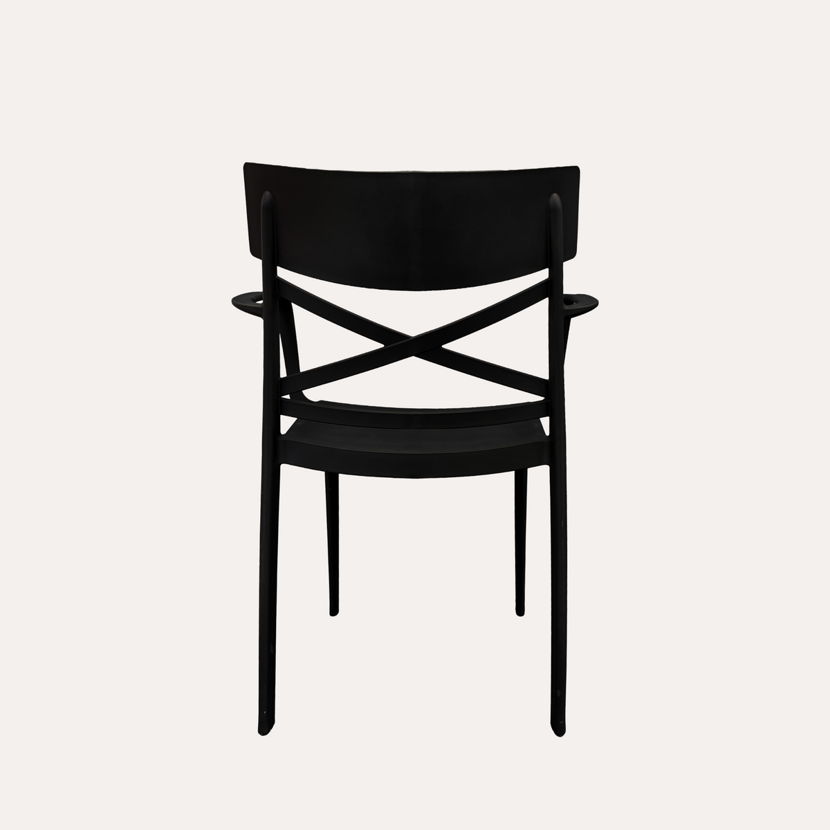 Poltroncina con Braccioli  in Polipropilene Nero Opaco 56x60x82 cm