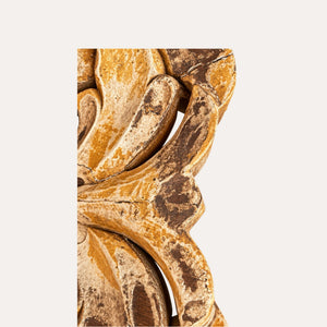 Specchio Sole con Cornice in Legno Marrone Ø.90 cm - KeyHome Store