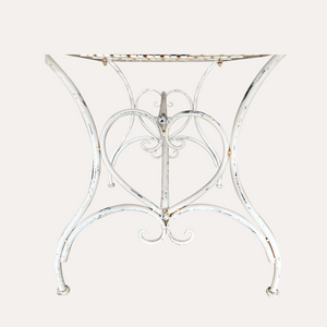 Set da Giardino Antik con Tavolino Fumo e 4 Poltroncine Bianco Anticato