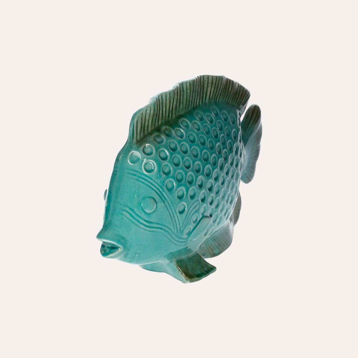 Pesce Decorativo in Ceramica Verde Acquamarina