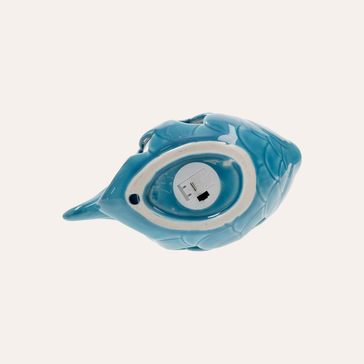 Figurine de poisson en céramique bleue avec LED intégrée
