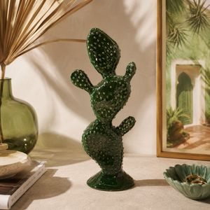 Fico d'India Decorativo in Ceramica Verde H.48x20x10 cm