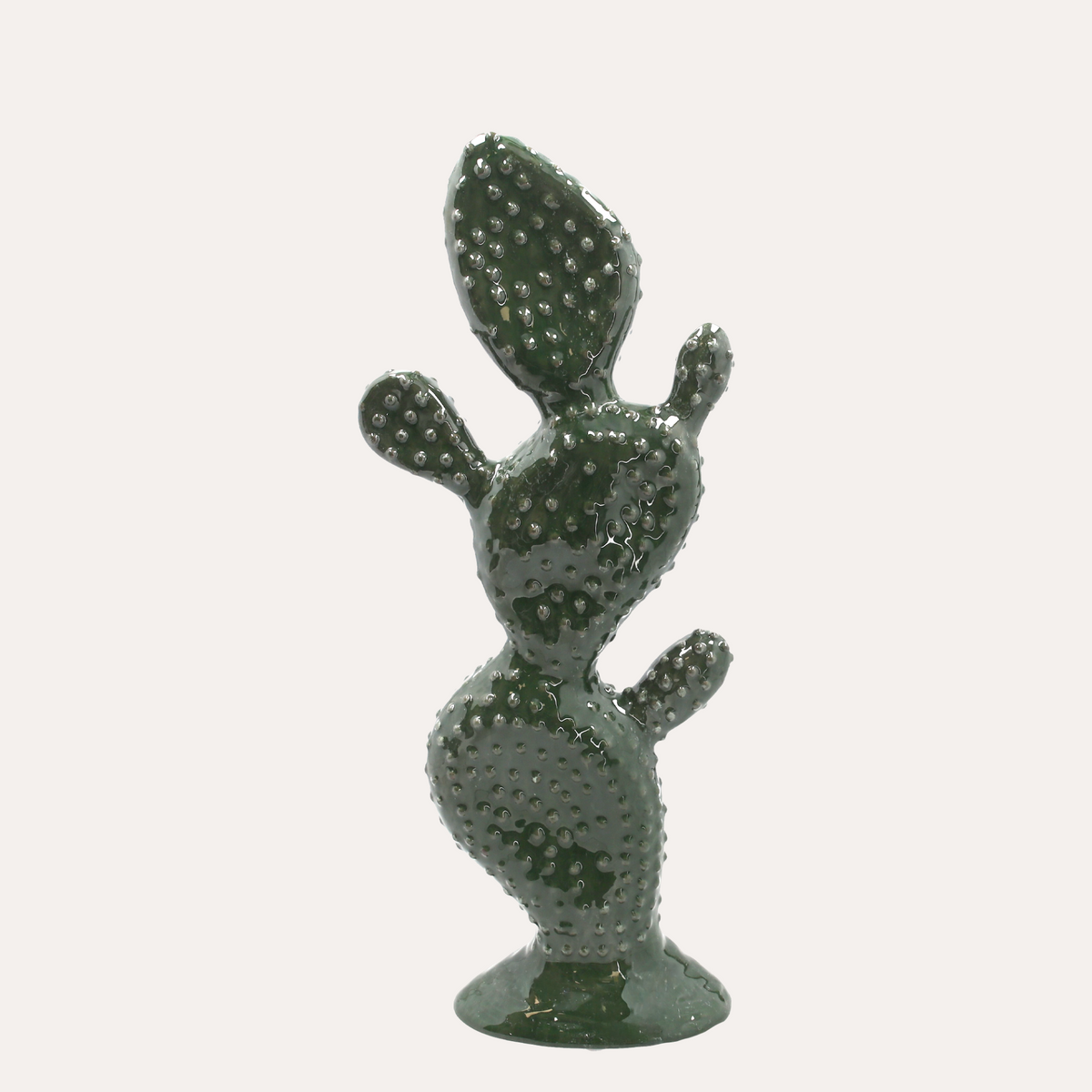 Fico d'India Decorativo in Ceramica Verde H.48x20x10 cm