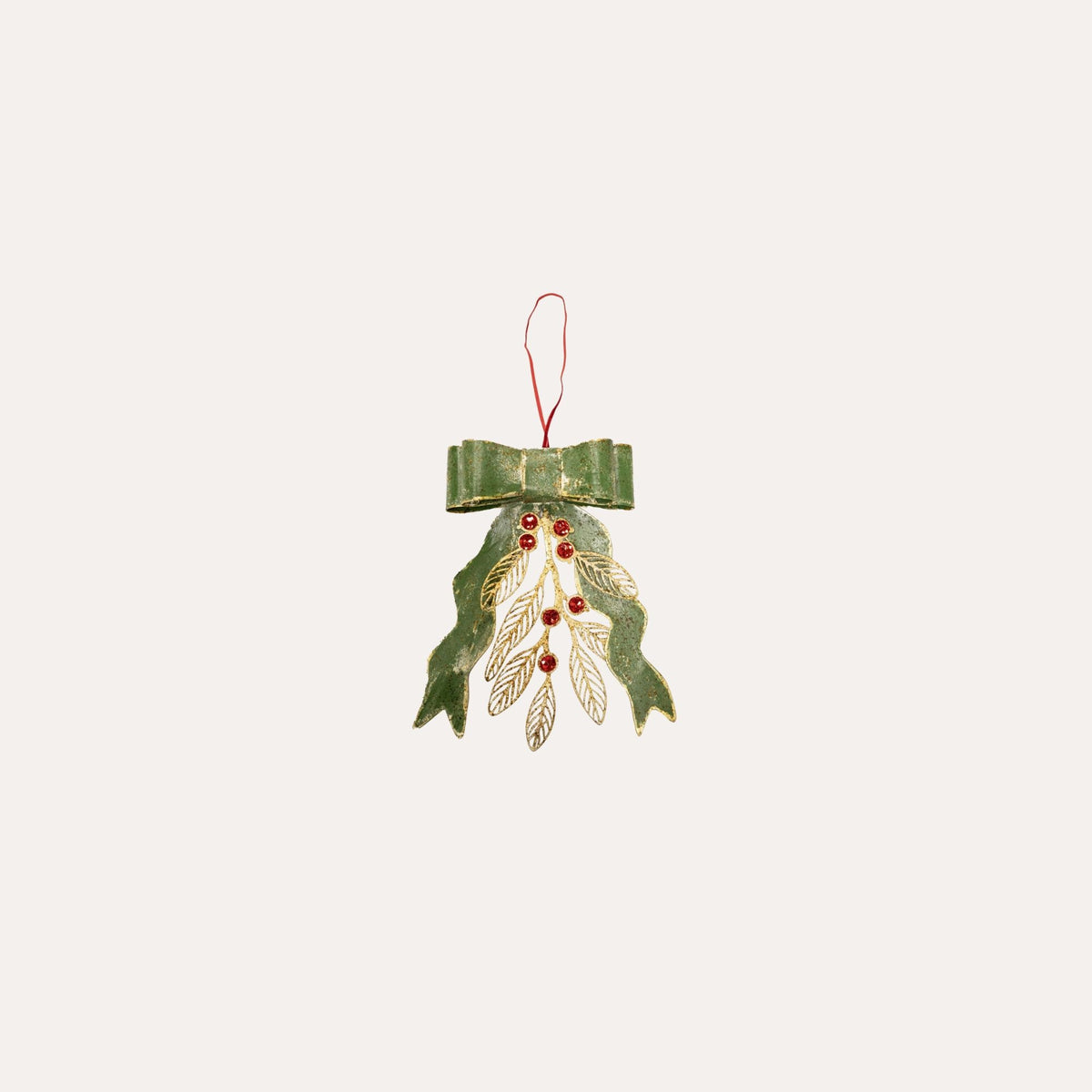 Fiocco Natalizio in Latta Verde H.28x26 cm - KeyHome Store