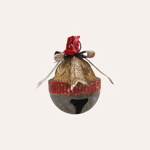 Christmas Acorn in Gold and Red Tin H.22x25 cm
