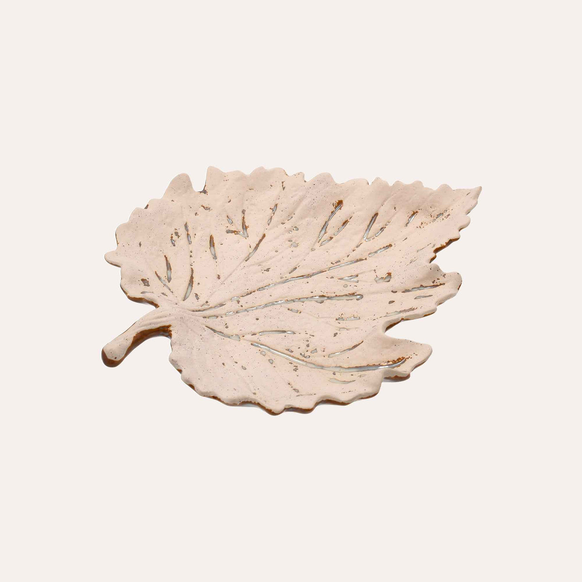 Hoja decorativa de cerámica beige: elegante efecto arenado