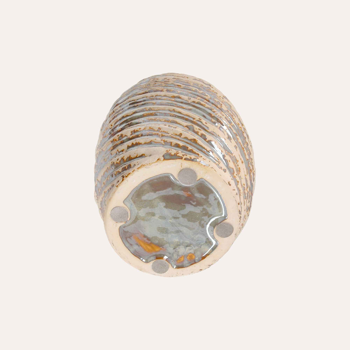 Spiral Vase in Ivory Ceramic with Glitter