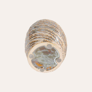 Spiral Vase in Ivory Ceramic with Glitter