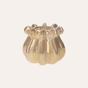 Tentacles Candle Holder in Glossy Beige Ceramic Ø15xH12 cm – Modern Design