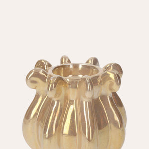 Tentacles Candle Holder in Glossy Beige Ceramic Ø15xH12 cm – Modern Design