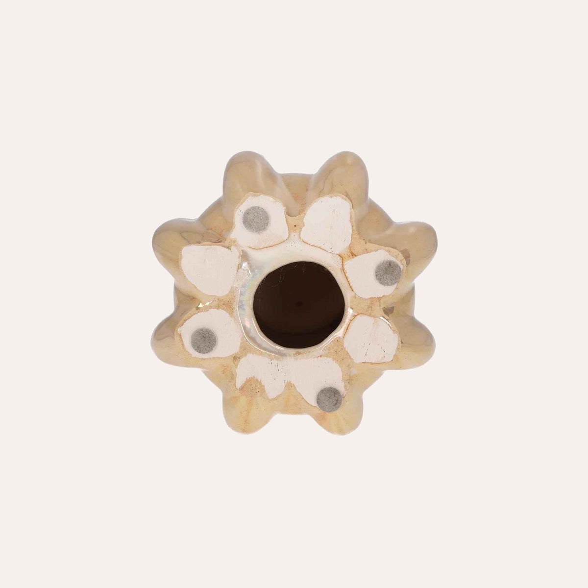 Tentacles Candle Holder in Glossy Beige Ceramic Ø15xH12 cm – Modern Design