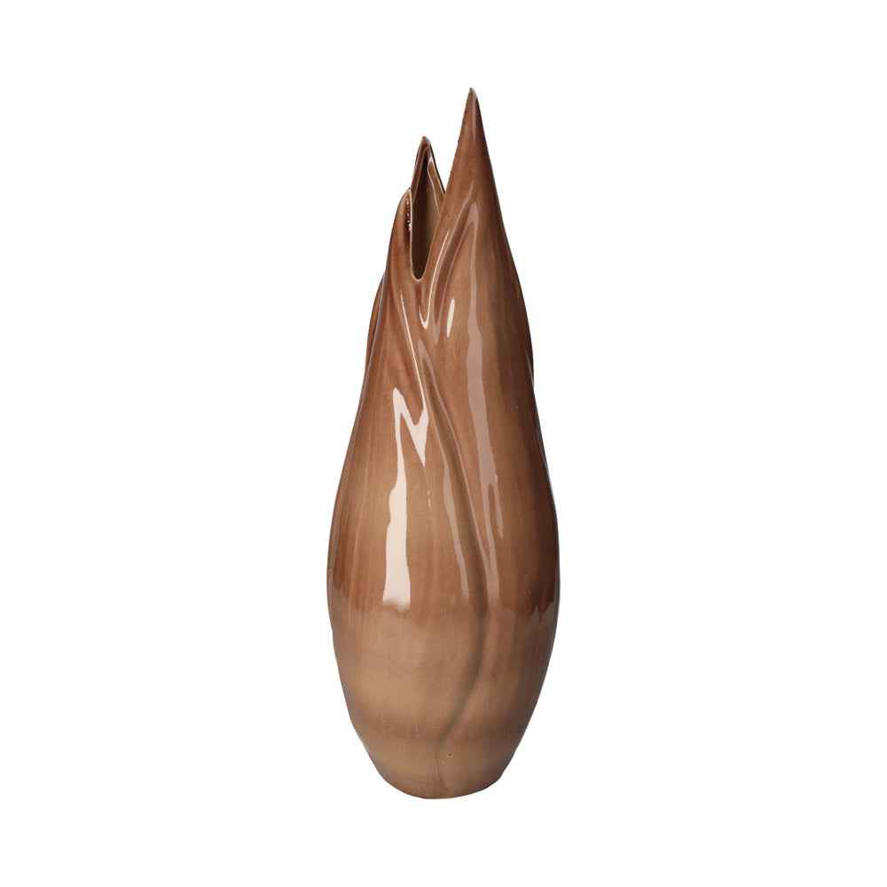 Elegant Antique Pink Vase with Decorative Ceramic Tips