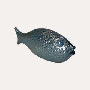 Pesce Decorativo Blu Cobalto in Ceramica