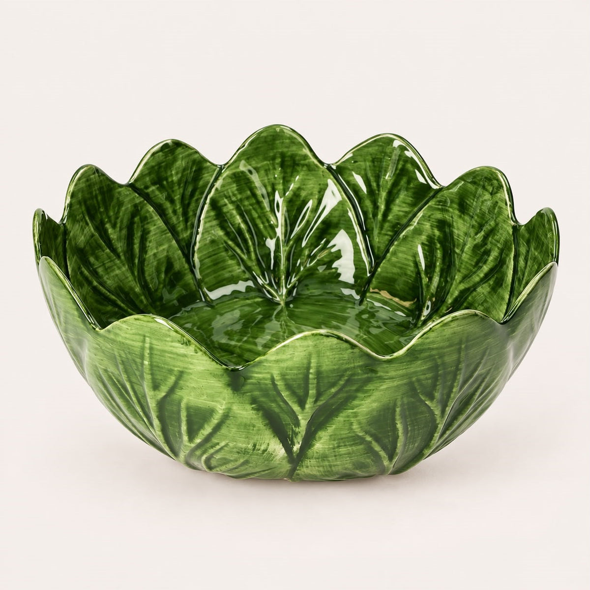 Insalatiera Verza Grande in Ceramica Verde Smeraldo Ø.29 cm - KeyHome Store