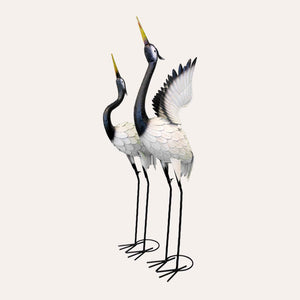 Pair of Decorative Iron Cranes for Gardens