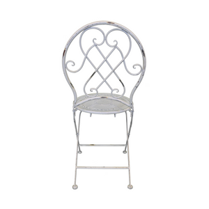 Set da Giardino in Ferro Bianco Anticato Shabby Chic